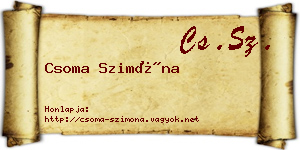 Csoma Szimóna névjegykártya